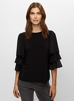 Tiered Ruffle Sleeve Top