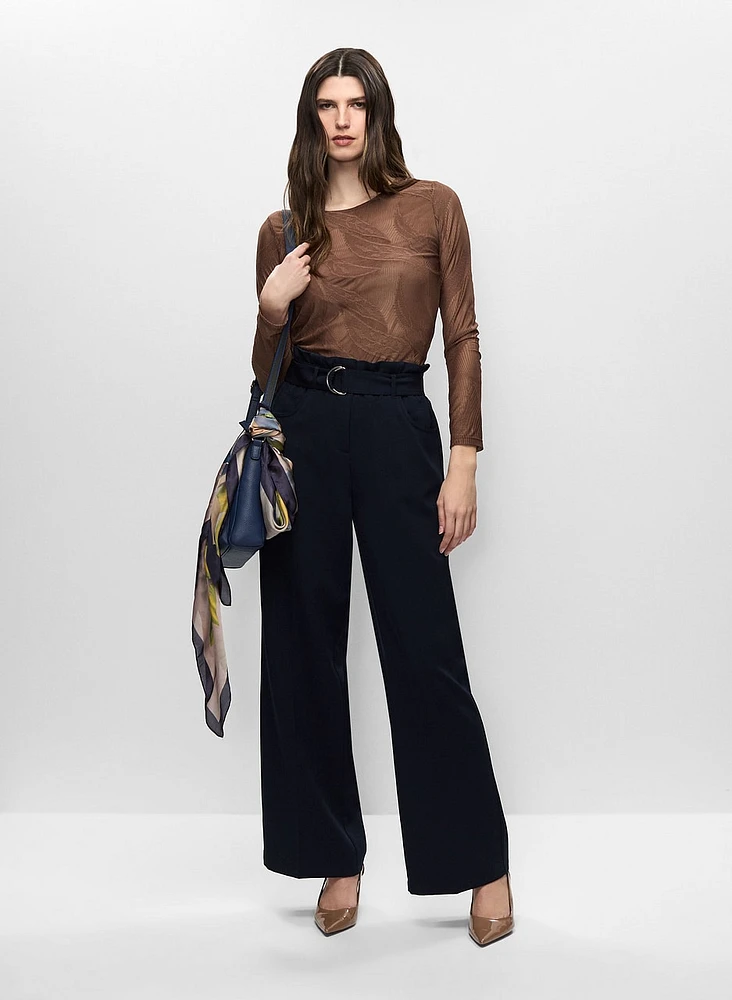 Jacquard Top & Wide Leg Pants