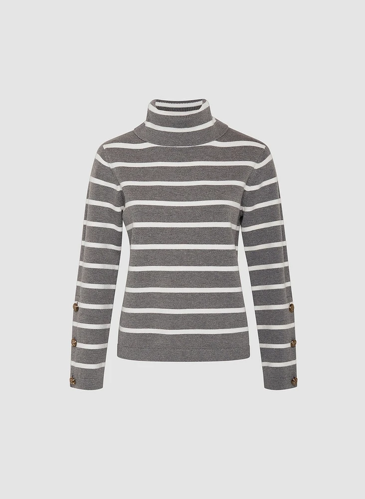 Striped Turtleneck Sweater