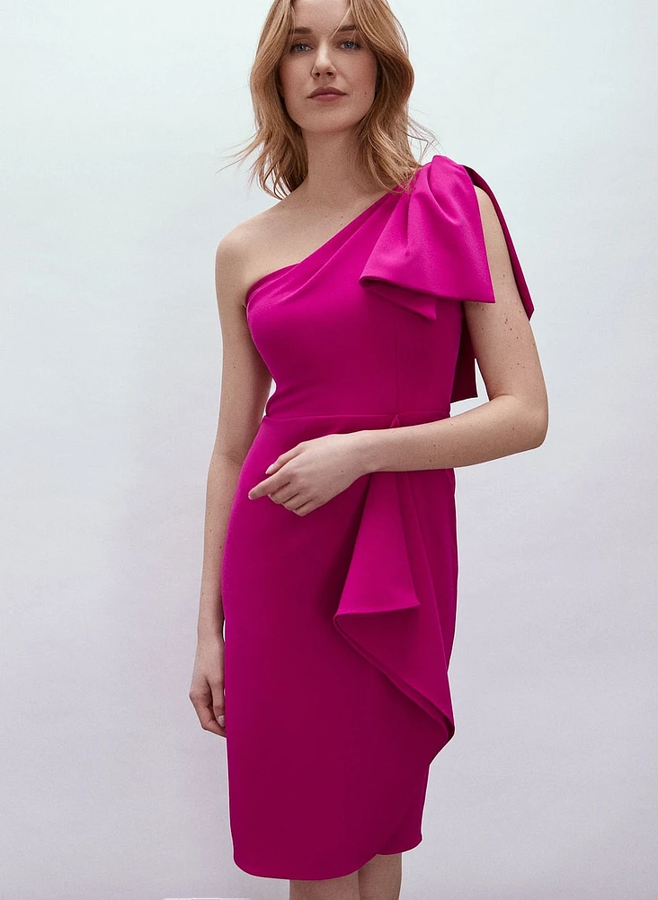 One Shoulder Flounce Detail Dress