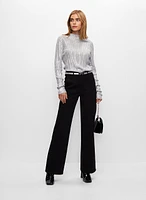 Pull en tricot côtelé à sequins
