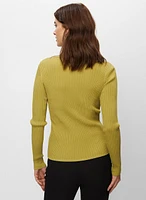 Gold Button Rib Knit Top