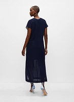 Robe longue à fentes et col en V