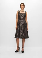 Robe sans manche à motif feuilles