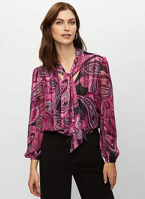 Tie Detail Chiffon Blouse