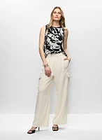 Blouse sans manches à motif abstrait