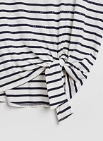 T-shirt rayé avec lien à nouer
