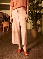 Pleated Pull-On Gaucho Pants