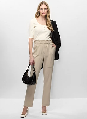 Veste avec manches à revers et pantalon à taille froncée