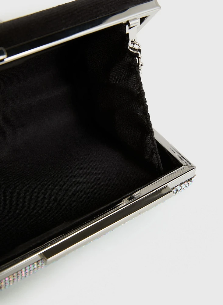 Rectangular Crystal Drip Clutch