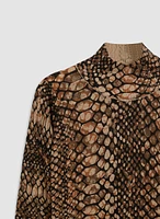 Snakeskin Print Tunic Sweater