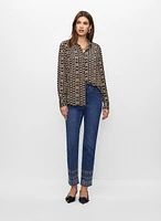 Chain Print Shirt & Embellished Jeans