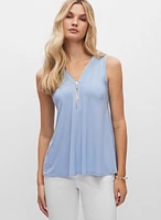 Sleeveless Zipper Detail Top