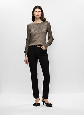 Pull en lurex et jean droit