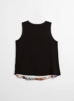 Palm Leaf Print Sleeveless Top