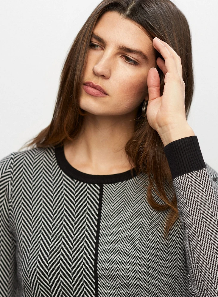 Herringbone Contrast Sweater