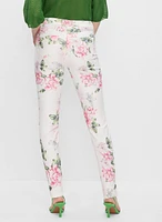 Floral Motif Slim Leg Jeans