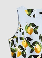 Lemon Print Sleeveless Dress