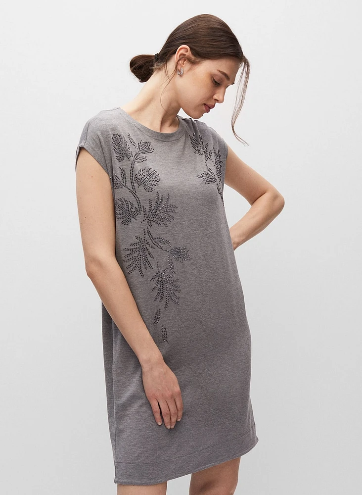 Robe t-shirt à détails floraux