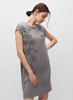 Robe t-shirt à détails floraux
