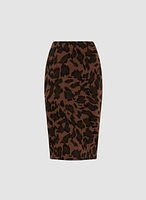 Pull-On Leopard Motif Skirt