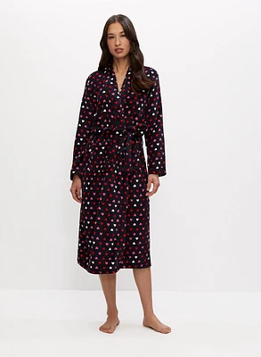 Heart Print Robe