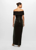 Velvet Off-the-Shoulder Dress