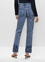 Embroidered Straight Leg Jeans