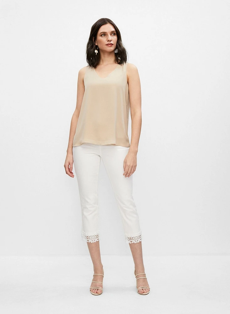 Sleeveless V-Neck Blouse