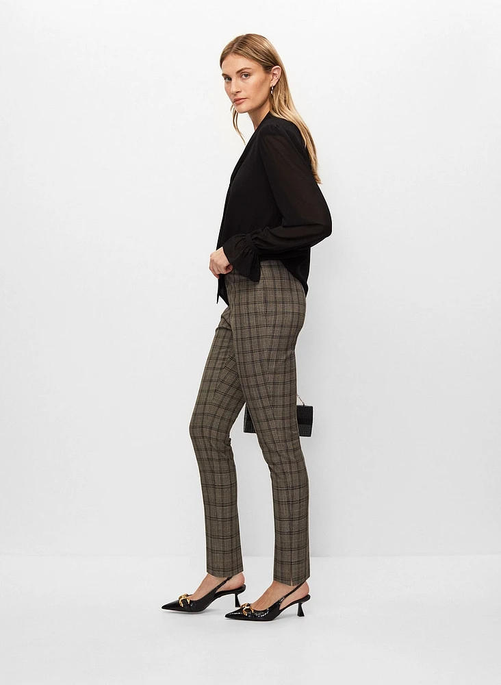 Amber Slim Leg Plaid Pants