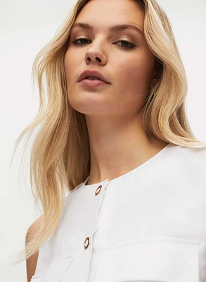 Robe sans manches en mélange de lin