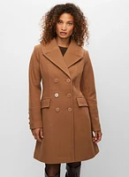 Manteau extensible en laine mélangée