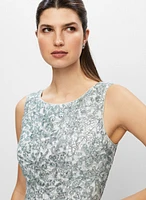 Lace & Sequin Sleeveless Evening Dress