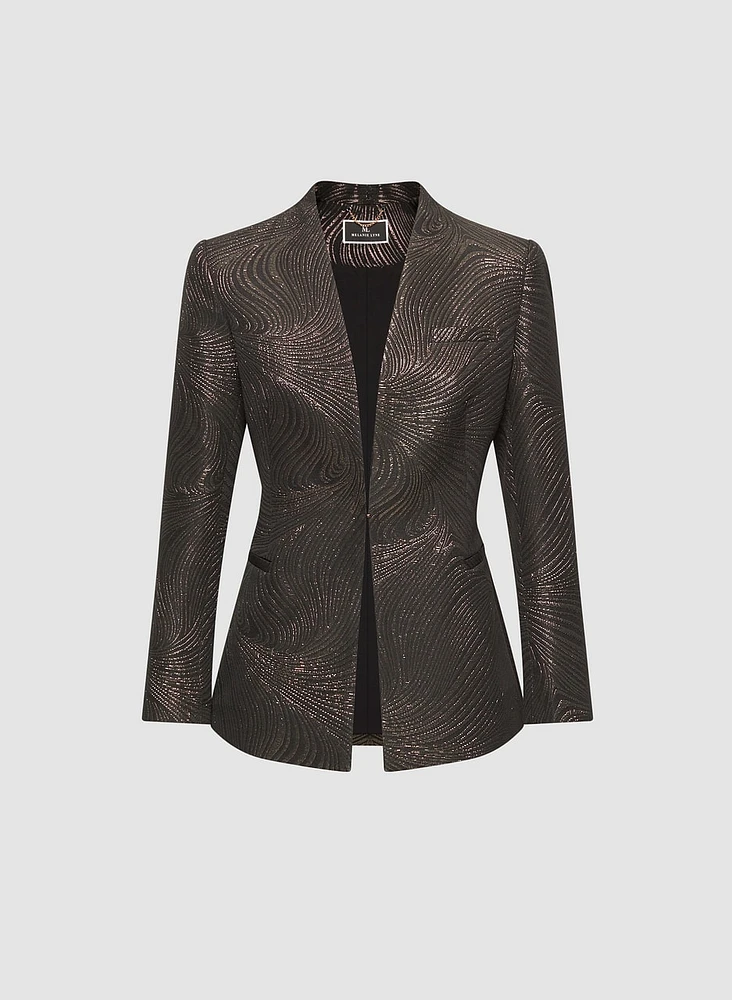 Metallic Jacquard Motif Blazer