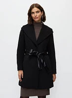 Large Lapel Wool Blend Coat