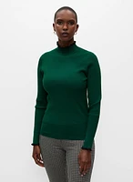 Essential Ruffle Contrast Trim Sweater