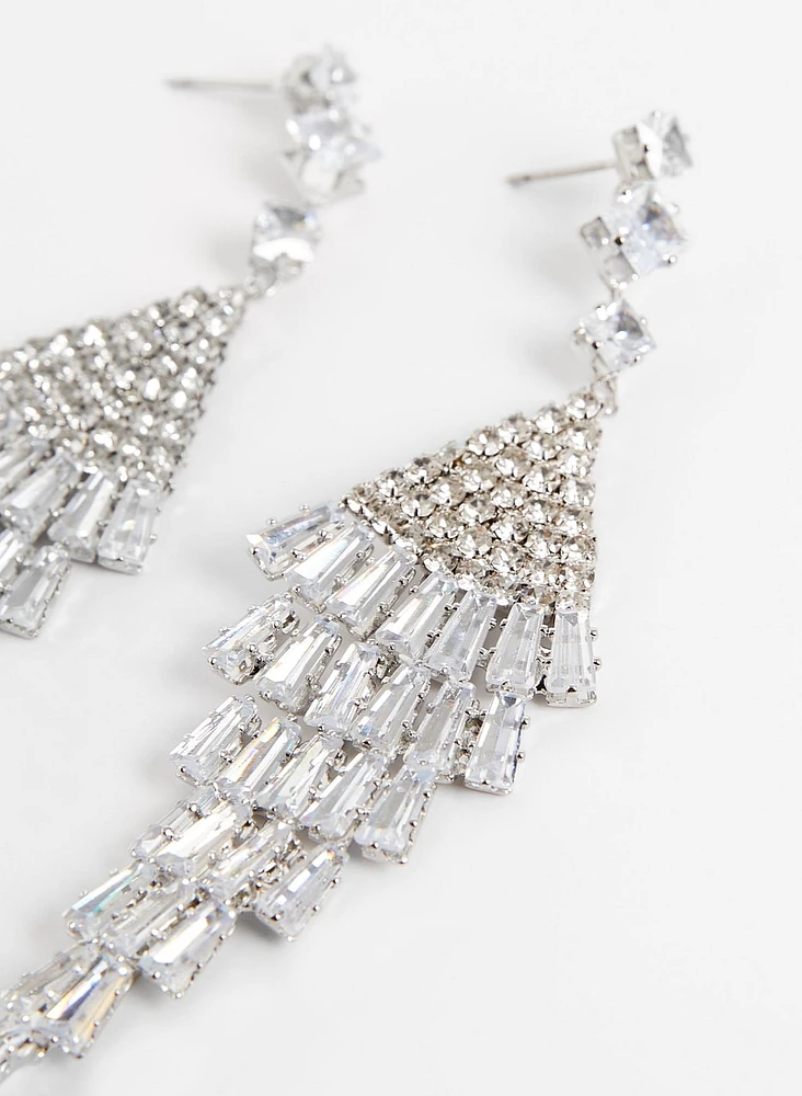 Boucles d'oreilles chandelier à cascade de baguettes