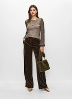 Pull en lurex et pantalon en velours