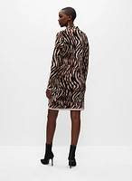 Abstract Jacquard Sweater Dress