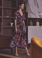 Watercolour Leaf Print Day Dress