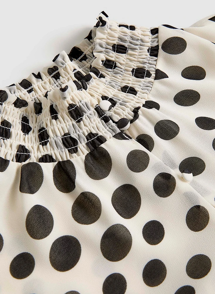 Blouse à pois en chiffon