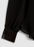 Chemisier avec col à jabot en sequins