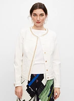 Veste col rond à bordure en maillons