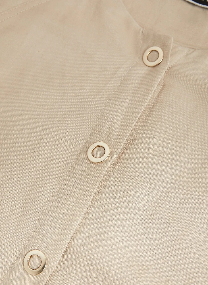 Button Front Linen Dress