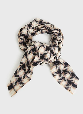 Houndstooth Print Scarf