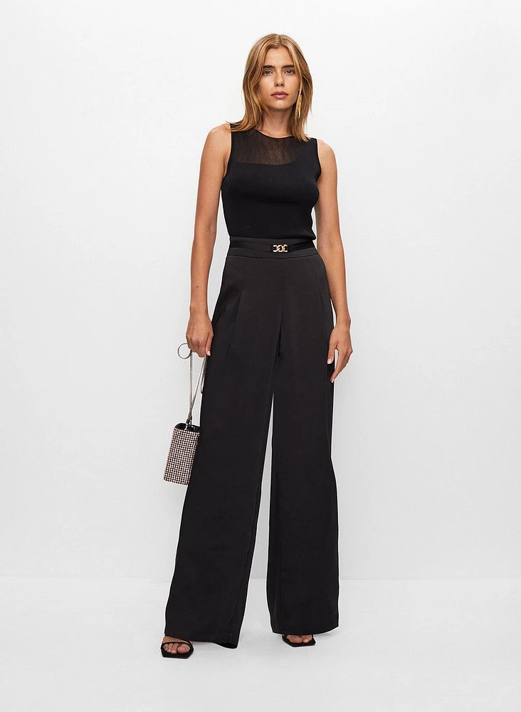 Belted Wide Leg Pants