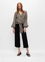 Joseph Ribkoff - Puff Sleeve Leopard Print Top