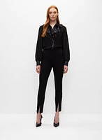 Chemisier avec col à jabot en sequins