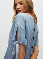 Robe en tencel et noeud aux manches