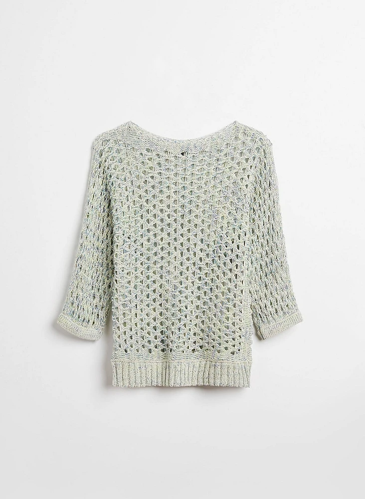 Open Weave Knit Sweater